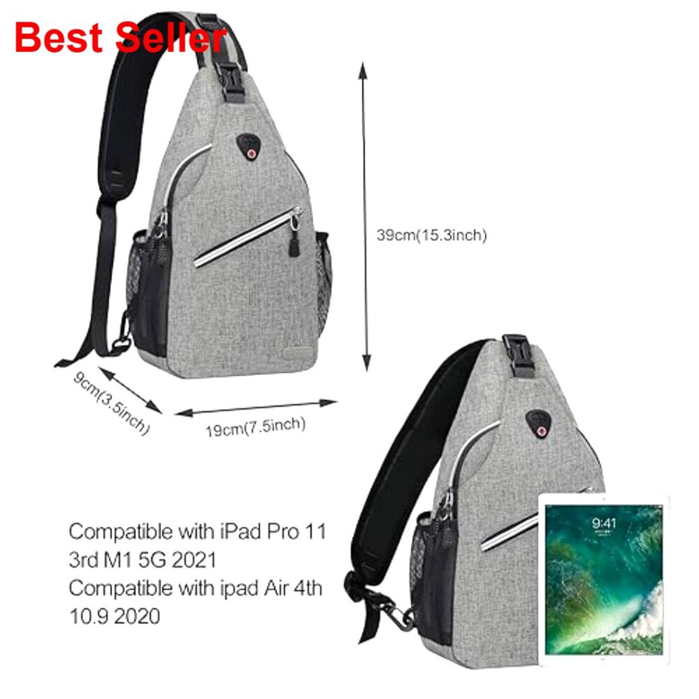 Polyester Sling Backpack, Multipurpose Crossbody … - image 4